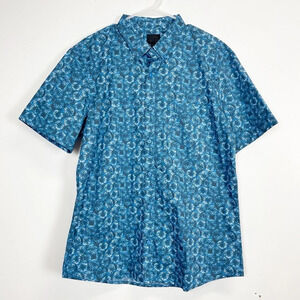 NEW 14th & Union Shirt Mens Size XL Blue Short Sleeve Shirt Button Up NWOT